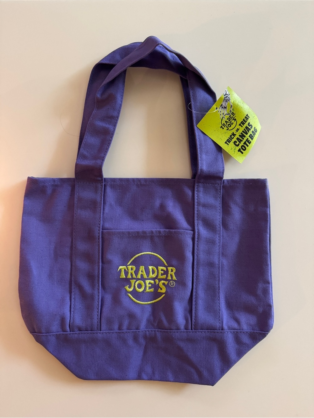 Trader Joe’s Halloween Mini Canvas Tote Bag Purple